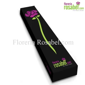 Caja Negra con 3 Rosas Azules 