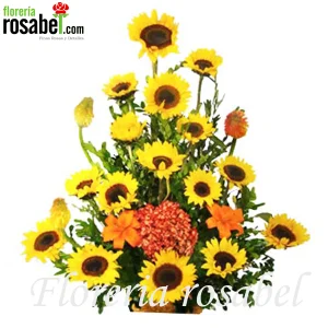 Arreglos florales con girasoles