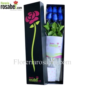 Demuéstrale a tu pareja que esperas tener un futuro sólido! Obséquiale la Caja negra de 6 Rosas Azules ya que las Rosas Azules no sólo representan en su totalid