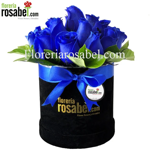 box de rosas azules