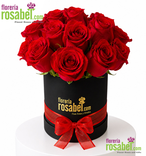 Sombrerera media con 12 rosas rojas frescas con delivery el mismo día en Lima